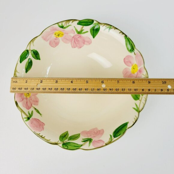 Franciscan Desert Rose 9" Serving Bowl Pink Floral Hand Painted c.1949-53 USA - Picture 9 of 10